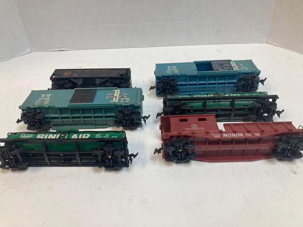 Marx HO Gauge Lot of 6 Train Cars – B&M, Sinclair, Monon, Lehigh Valley