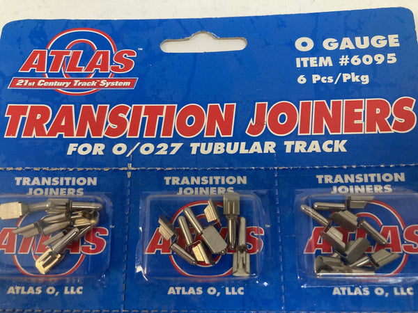 Atlas 6095 O Gauge Transition Rail Joiners – Connect Track Heights – NEW - 6Pcs/Pkg