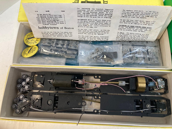 Hobby Town E7AA Diesel Locomotive Drive Kit Set – 2 A Units (Powered + Drive Shaft) w/ Cary Die-Cast Shells – Tested & Works