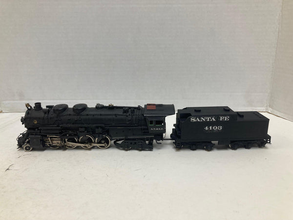 PFM ATSF HO Scale Brass Hybrid Steam Engine "Brass Engine, Plastic Tender"
