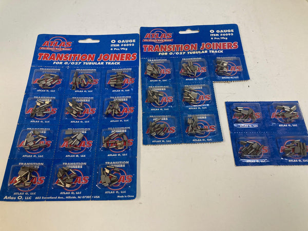 Atlas 6095 O Gauge Transition Rail Joiners – Connect Track Heights – NEW - 6Pcs/Pkg