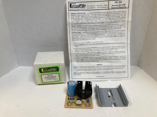 Circuitron PS‑2A Filtered & Regulated AC/DC Converter (800‑5305 / 5305):