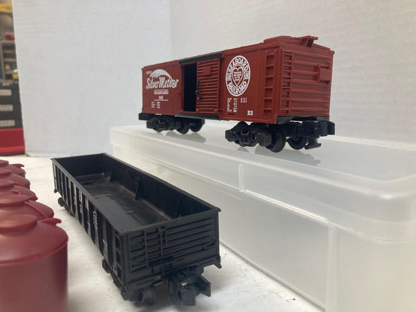 American Flyer Lot of 2 – Seaboard Boxcar #6-48334 & Southern Gondola w/Canisters #4-9303 – S Gauge