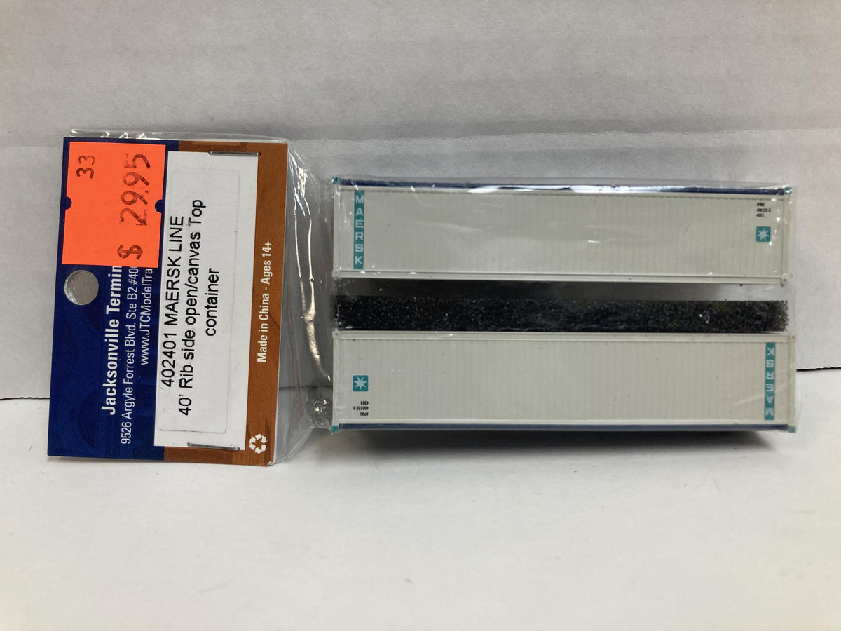 JTC Maersk Line 40' Rib Side Open/Canvas Top Container N Scale