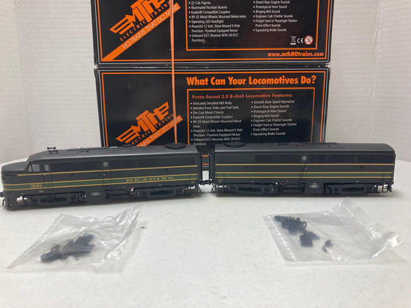 MTH Reading Diesel Engine HO Set, ALCO FA-1 A-Unit, FB-1 B-Unit (#80-2095-1L, #80-2095-1T)