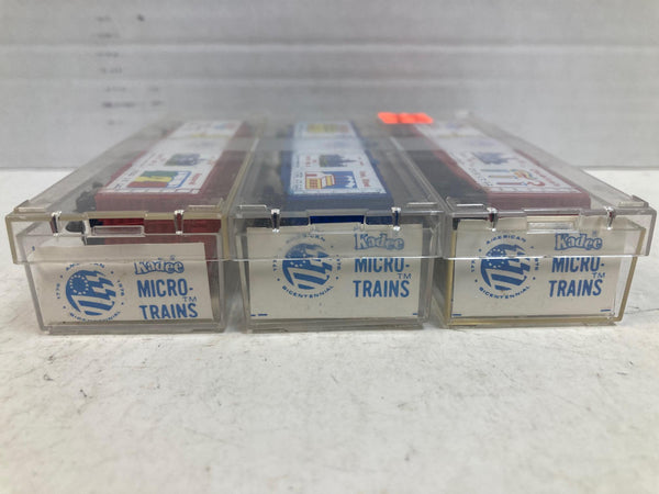 Kadee Micro-Trains Bicentennial 50’ Boxcar 3-Pack – Delaware 38070, Pennsylvania 38080, New Jersey 38050 – N Scale LNIB