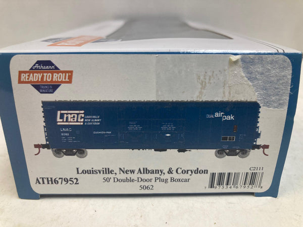 Athearn RTR Louisville, New Albany & Corydon 50’ Double-Door Plug Boxcar #5062 ATH67952 HO Scale NIB