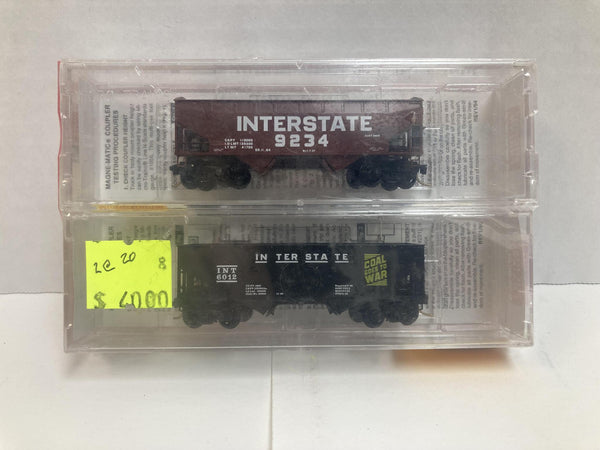 Micro-Trains Interstate 33' Twin Bay Hoppers, Arched End w/ Offset Sides  N Scale #9234, Rib Side #6012 (87012, 87010, 56280)