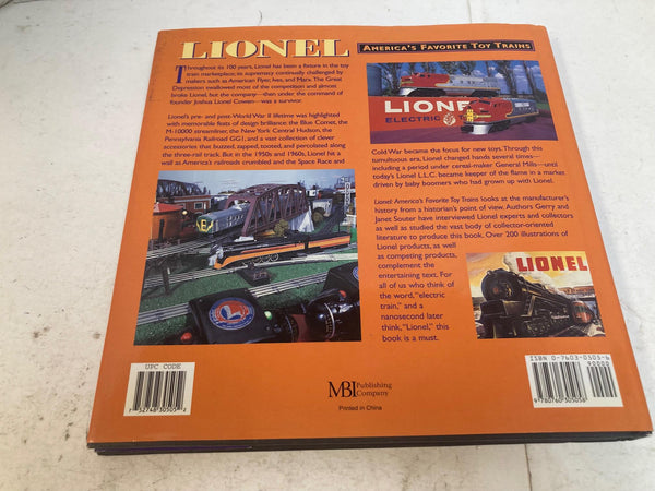 Lionel: America's Favorite Toy Trains (Hard Cover) by Gerry Souter and Janet Souter - Very Good Condition