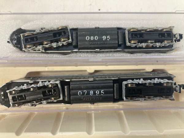 N Scale NYC Lot – Life-Like E8 Locos #7212 (x2) + Con-Cor 5-Car Passenger Set – Silver Streamliner