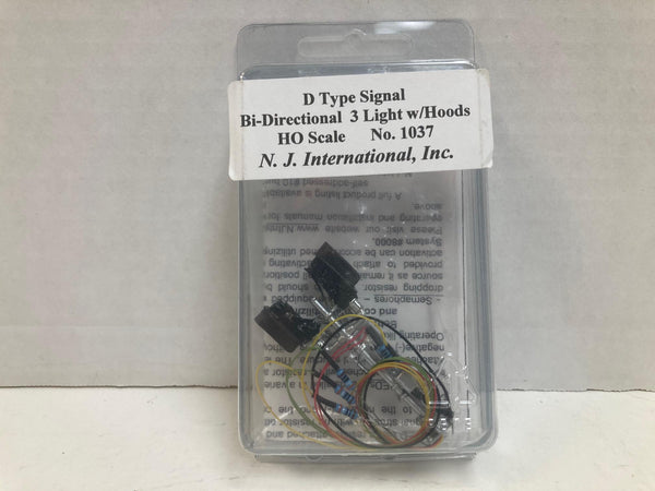 N.J. International HO Scale D-Type Signal 3-Light Bi-Directional w/ Hoods  No. 1037
