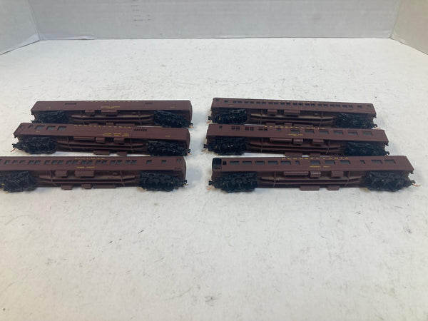 Rivarossi/Arnold N-Scale Heavyweight Pennsylvania 6 Car Passenger Set w/Miro-train couplers & Trucks Complete Set