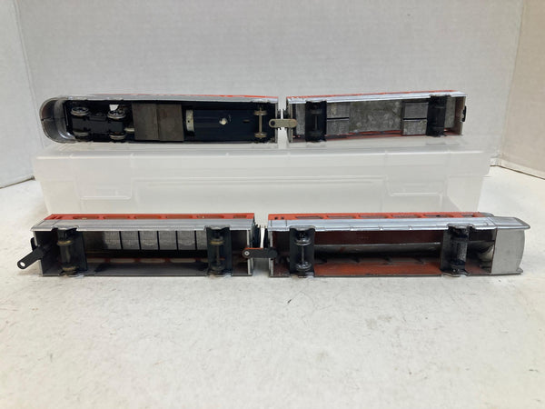 Varney rare vintage DISPLAY (Does Not Run) HO Scale Streamliner Silver 4-Car Passenger Train Set