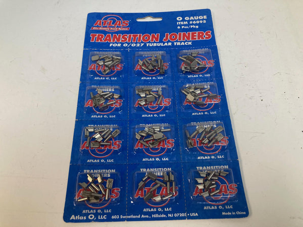 Atlas 6095 O Gauge Transition Rail Joiners – Connect Track Heights – NEW - 6Pcs/Pkg