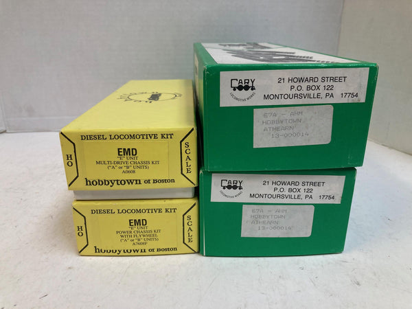 Hobby Town E7AA Diesel Locomotive Drive Kit Set – 2 A Units (Powered + Drive Shaft) w/ Cary Die-Cast Shells – Tested & Works