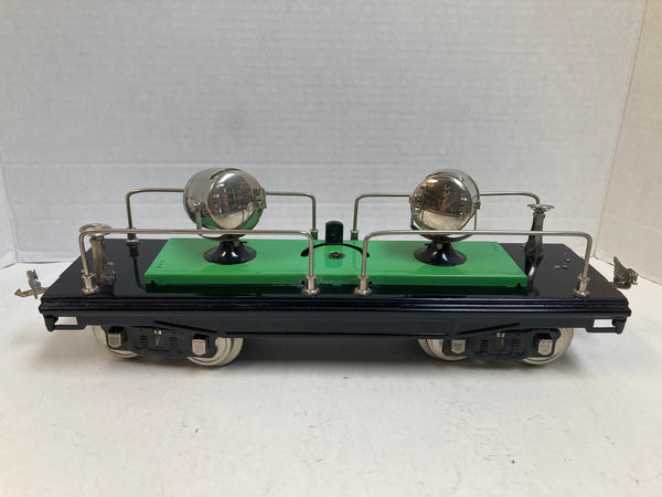 MTH Tinplate Traditions No. 520 Searchlight Car – Black/Green Nickel Trim – Pre-Owned "1 light doesn't work" - No Box