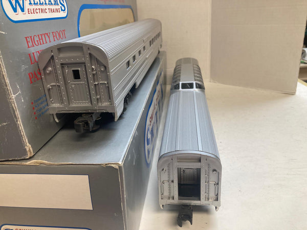 Williams 80 Ft Luxury Liner Passenger Cars 2-Car Set Santa Fe Vista Dome & Diner – Very Good Condition