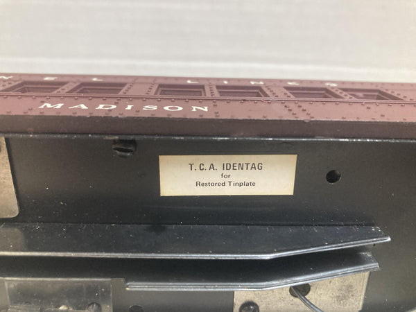 Vintage Lionel 2627 Madison Passenger Car TCA Restored Tinplate Identag O Gauge