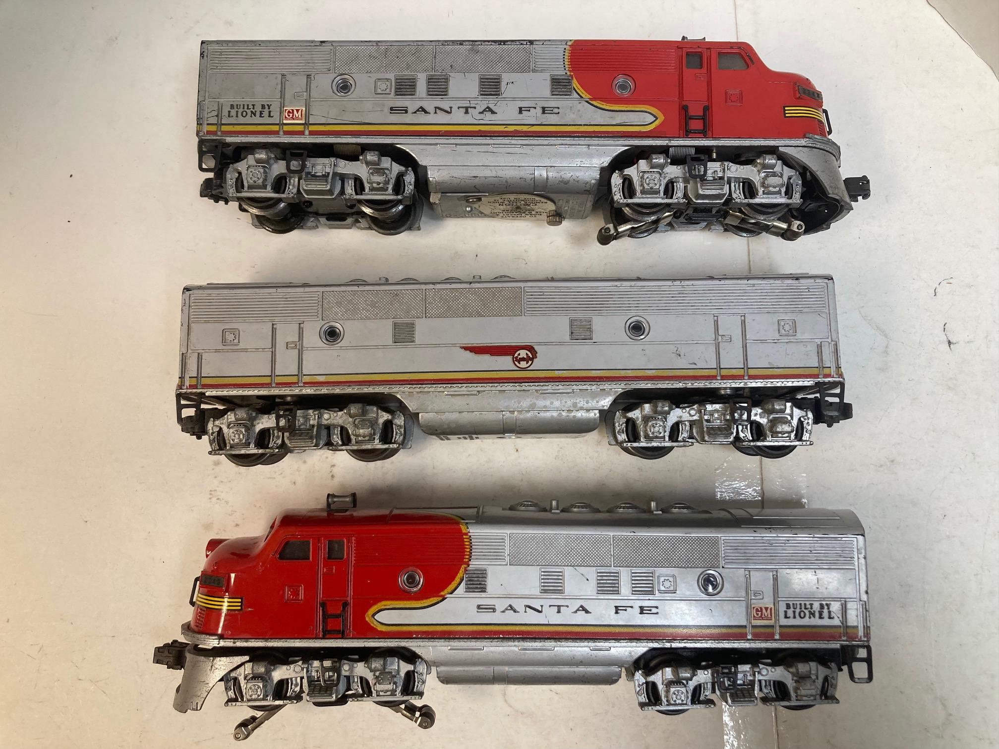 Lionel 2343 Sante Fe F3 ABA Diesel Locomotive Set "Runs Great!!"