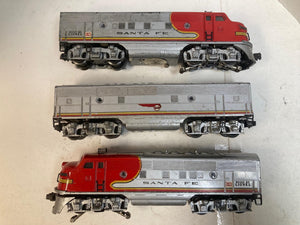 Lionel 2343 Sante Fe F3 ABA Diesel Locomotive Set "Runs Great!!"