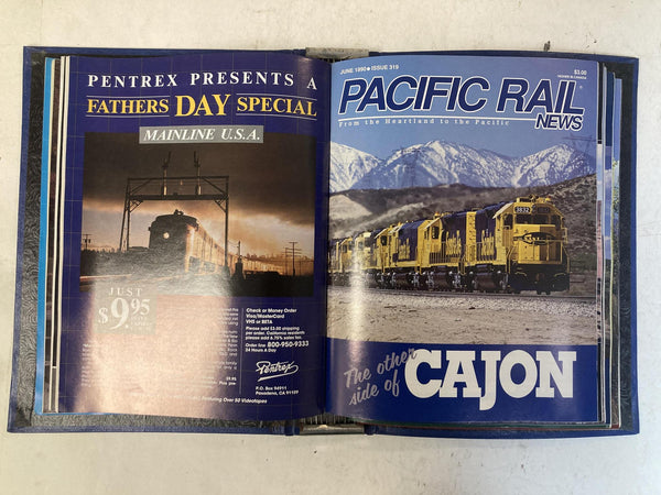 Pacific Rail News Magazine Complete 1990 Year Set in Custom Binder (12 Issues)