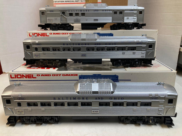 Lionel O Gauge Baltimore & Ohio B&O Budd RDC 3-Car Set 6-8766 6-8767 6-8768 BOXED