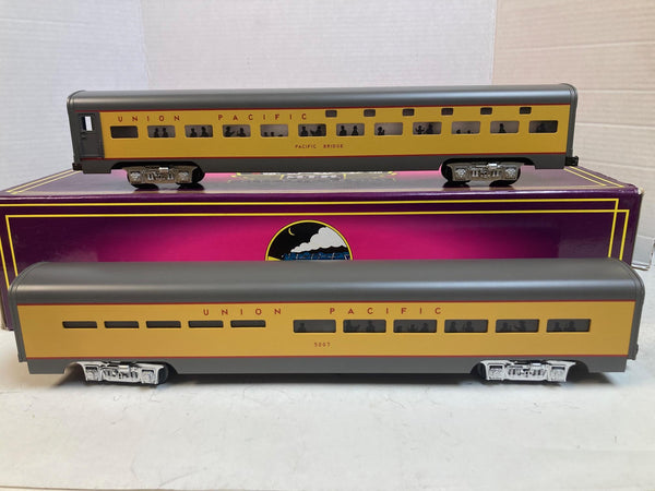 MTH Premier 20-6606 Union Pacific 2-Car 70’ Aluminum Sleeper/Diner - LED Upgraded