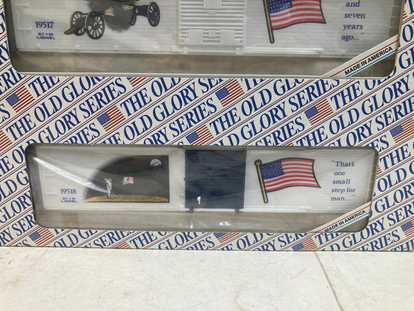 BRAND NEW Lionel 6-19599 Old Glory Series 3-Car Set (19516, 19517, 19518) | MINT O Gauge Patriotic