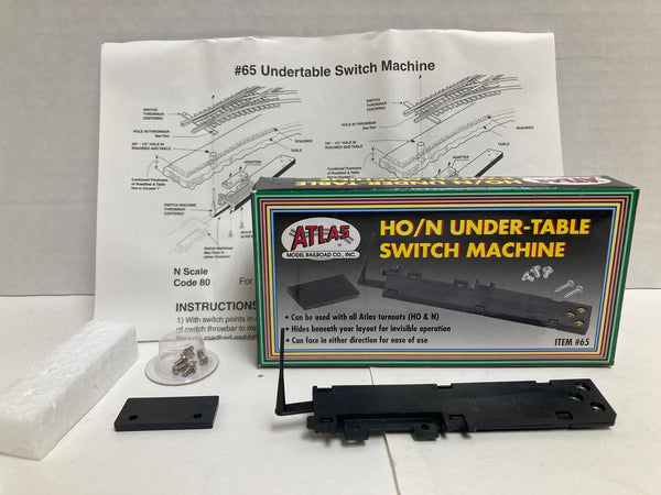 Atlas HO/N Under-Table Switch Machine Designed for Atlas Turnouts #65