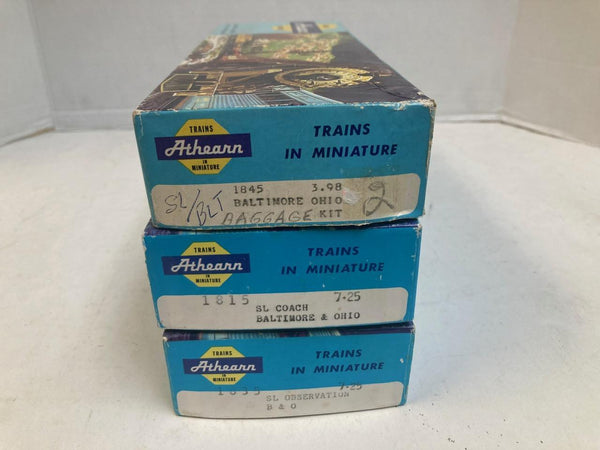 Athearn HO Baltimore & Ohio 3-Car Passenger Set - Baggage, Coach, Observation