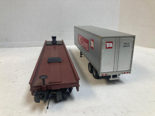 MTH Premier TTX Flat Car #102623 with "K" Line Trailer - O Scale 3-Rail