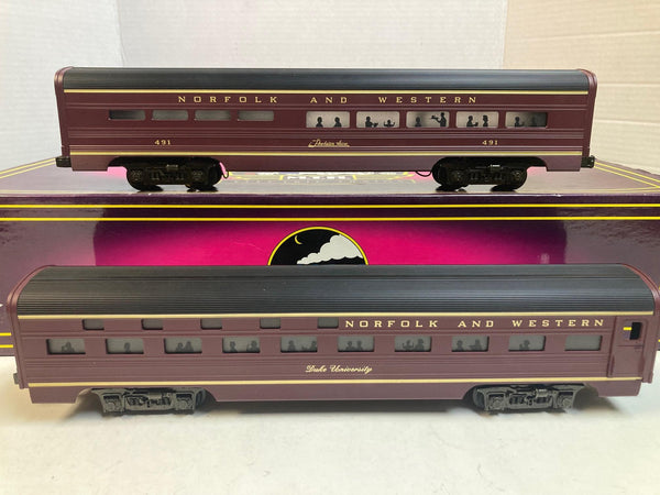 MTH Premier 20-6114 Norfolk & Western 2-Car 60’ Aluminum Sleeper/Diner - O Scale