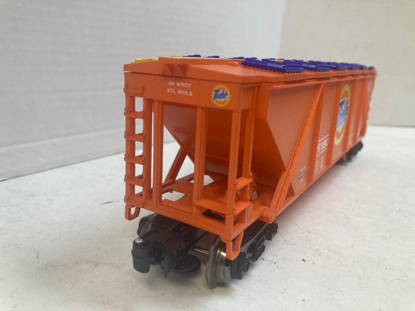 Menards O-Scale Tide 4-Bay Covered Hopper - Unique "Soap Spill" Detail!