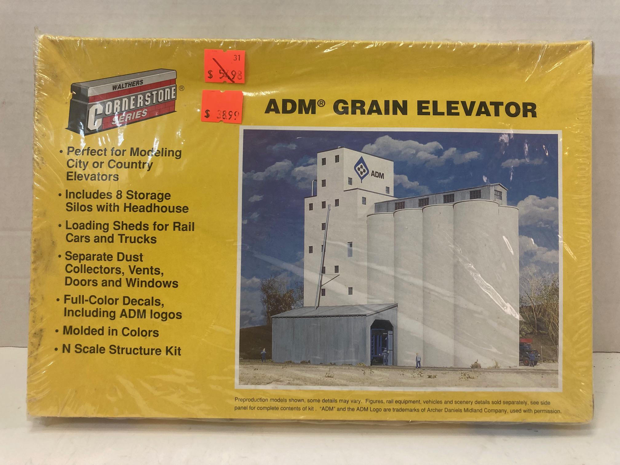 Walthers N Scale ADM Grain Elevator Kit Cornerstone series kit (933-3225)