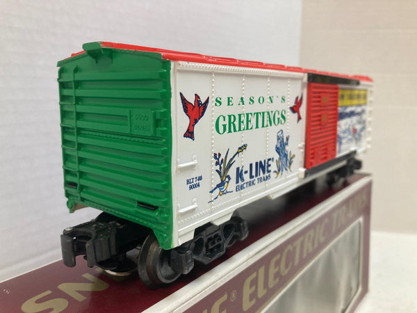 K-Line K90004 KCC Christmas Box Car – O/O-27 Gauge, Die-Cast Trucks - Very Good Condition