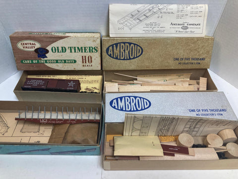 Ambroid, Central Valley, Comet HO Wood Kits Lot of 4