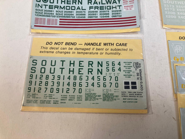 30 Lot Herald King HO Scale Decals - Southern Railway & PRR - New Old Stock