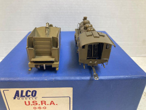 ALCO Models HO Scale Brass U.S.R.A. 0-6-0 Steam Locomotive & Tender