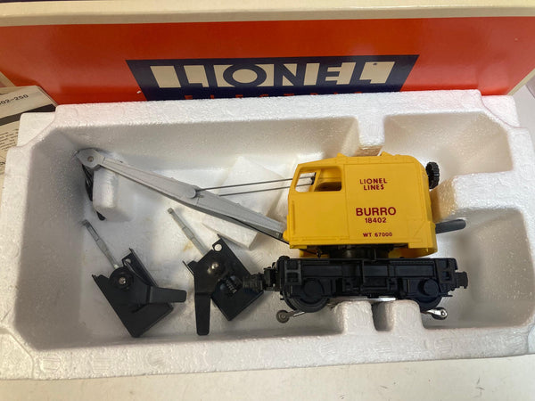 Lionel Operating Burro Crane #6-18402 O Gauge – Pre-Owned Very Good