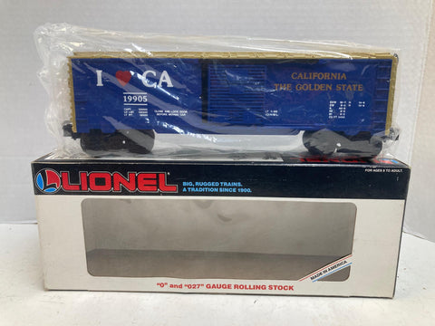Lionel 6-19905 "I Love California" Box Car – O Gauge, New in Box (NIB)
