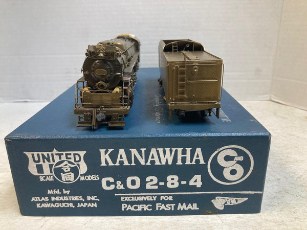 PFM United HO Brass C&O Chesapeake & Ohio Kanawha 2-8-4 Class K-4 Steam Loco EX