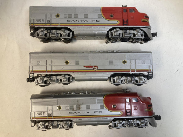 Vintage Lionel 2353 Santa Fe F3 ABA Diesel Locomotive Set – Plastic Vents, Runs Great!