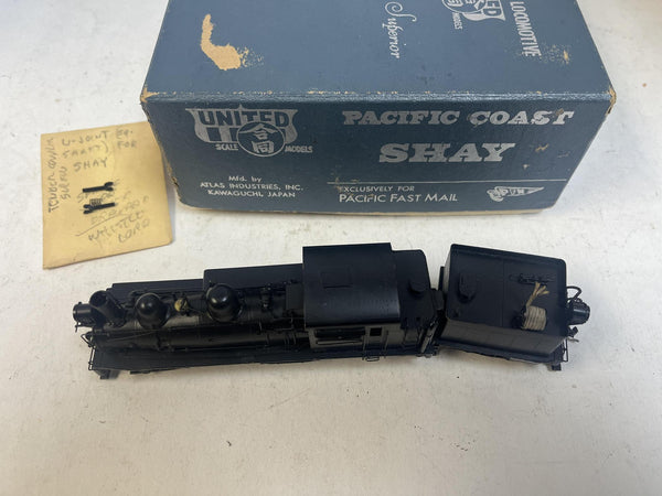 HO Brass PFM United Pacific Coast 3-Truck Shay Factory Painted - Excellent w/ Box