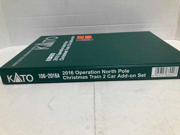 Kato Rare 2016 Operation North Pole Christmas Train + 2 Car Add-On Set (106-2016A) N Scale