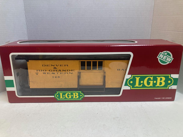 LGB 3084 D&RGW Denver & Rio Grande Western Boxcar – G‑Scale, Pre-Owned Very Good, Weathered