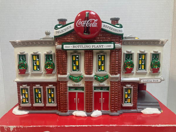 Department 56 Snow Village Coca-Cola Bottling Plant #5469-0 – Very Good Condition, Lighted Building w/ Box