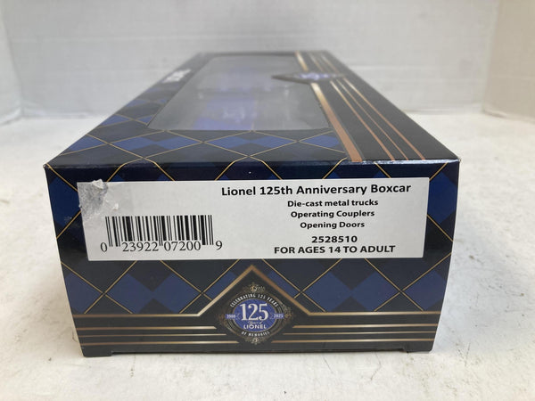 Lionel O Scale 125th Anniversary Commemorative Boxcar #2528510 New In Box