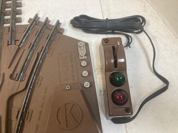 K-Line O-27 Scale 42" Curve Remote Switch Pair LH / RH K-27514 w/ Controllers
