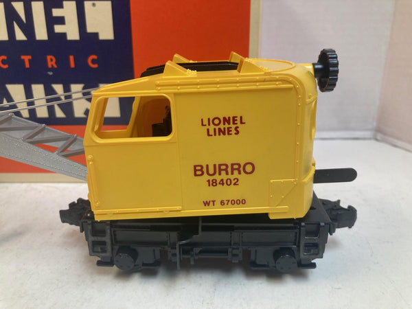 Lionel Operating Burro Crane #6-18402 O Gauge – Pre-Owned Very Good