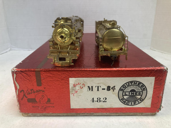 Katsumi HO Brass Southern Pacific MT-4 4-8-2 Steam Locomotive & Tender w/ Box
